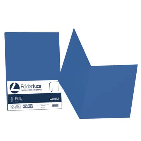 Cartellina semplice Favini FOLDER S cartoncino Simplex Luce&Acqua 200 g/m² 25x34cm blu 62 conf.50 - A50K664